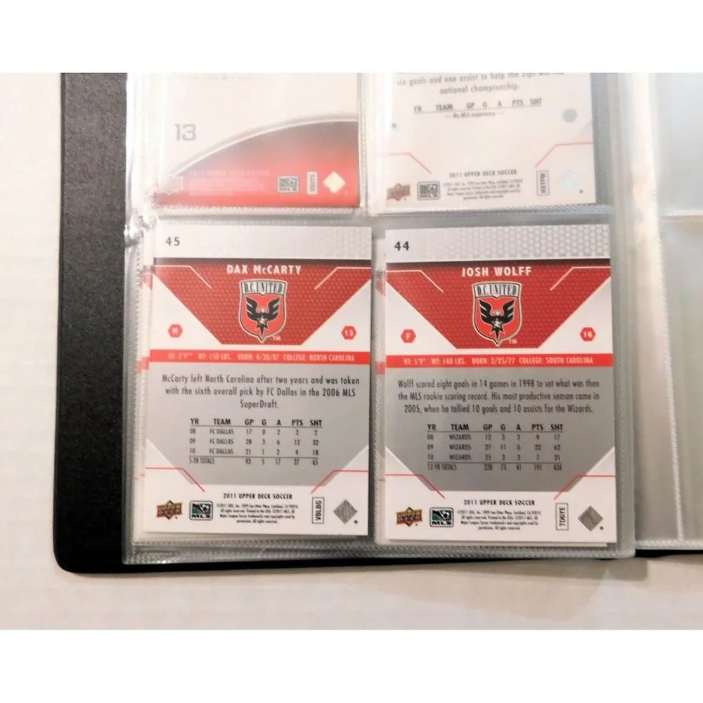 DC United Soccer Team Autographed Collectors Card Album 10 Upper Deck Cards